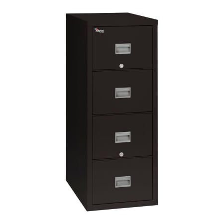 Fire King Fireking Fireproof 4 Drawer Vertical File Cabinet Legal-Letter 17-3/4"Wx25-1/16"Dx52-3/4"H Black 4P1825-CBL